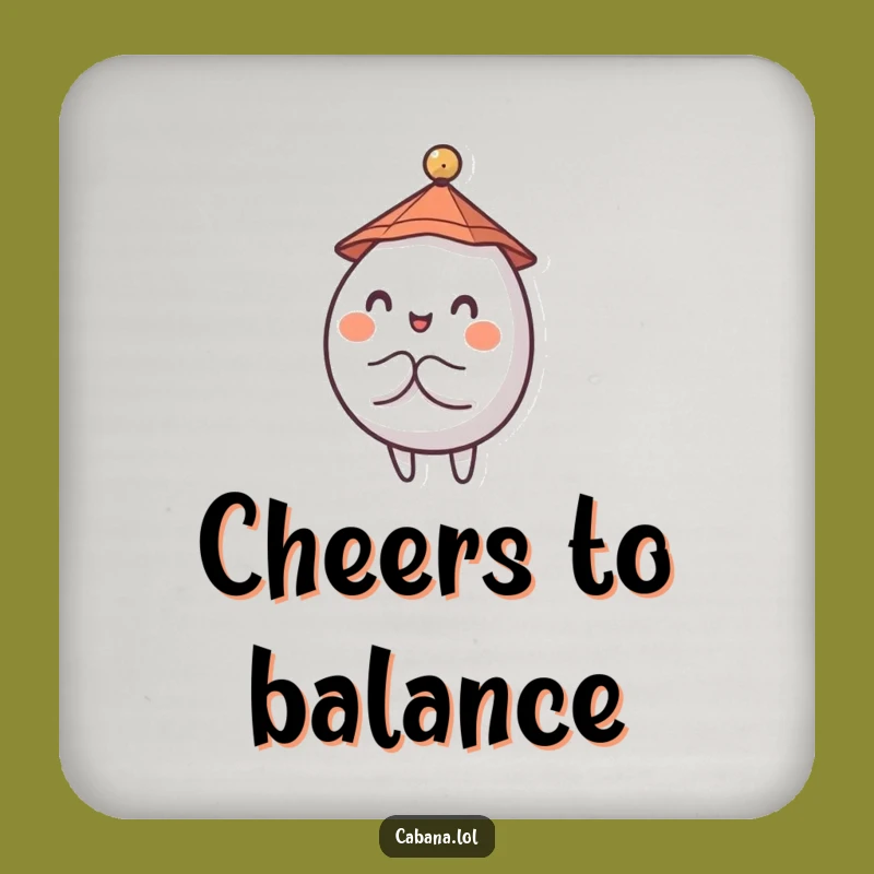 Funny Wobbly Character Coaster: Tiny Hat Umbrella Balance Drink Protector - Gift