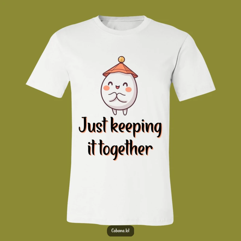 Funny Wobbly Character T-Shirt: Cute Tiny Hat Umbrella Balance Tee - Perfect Gift